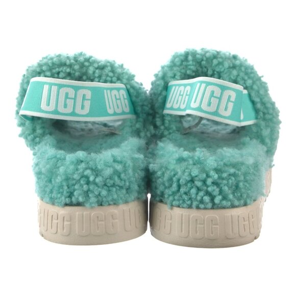UGG Women's Oh Fluffita 1120876 Green Curly Sheepskin Strappy Slippers Size 9 - Picture 3 of 7